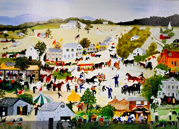 마을축제: 소소한 삶의 이야기를 축제로 표현한 작품크기: 100x72.7cm